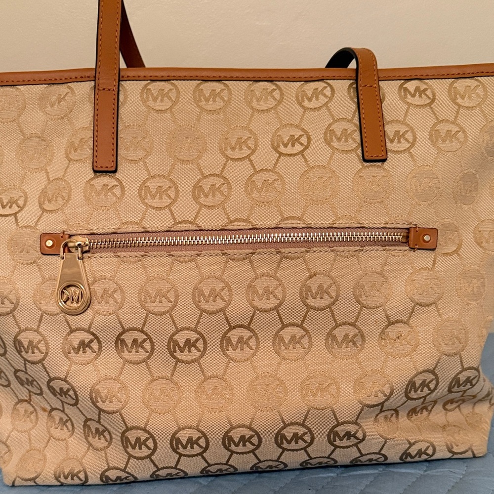 Michael Kors Beige Monogram Tote